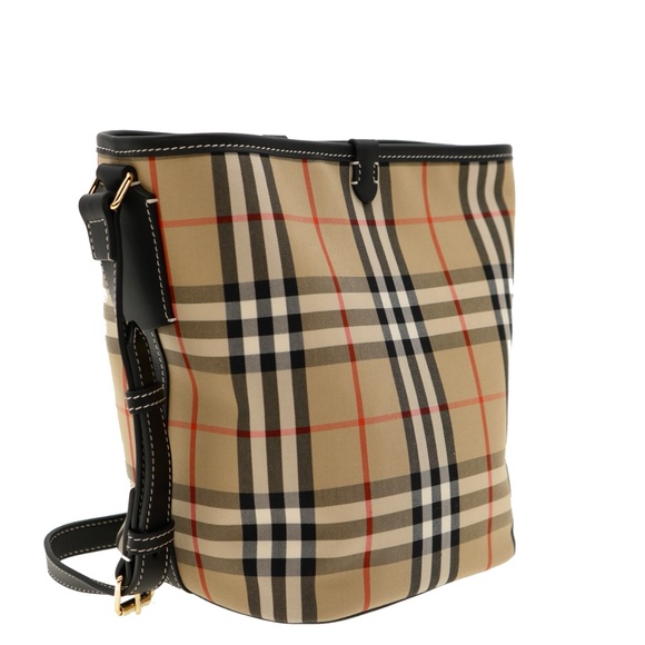 Burberry Ashby Bucket Bag Archive Beige House Check Canvas New - Picture 2 of 7